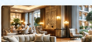 Beautiful senior living common area